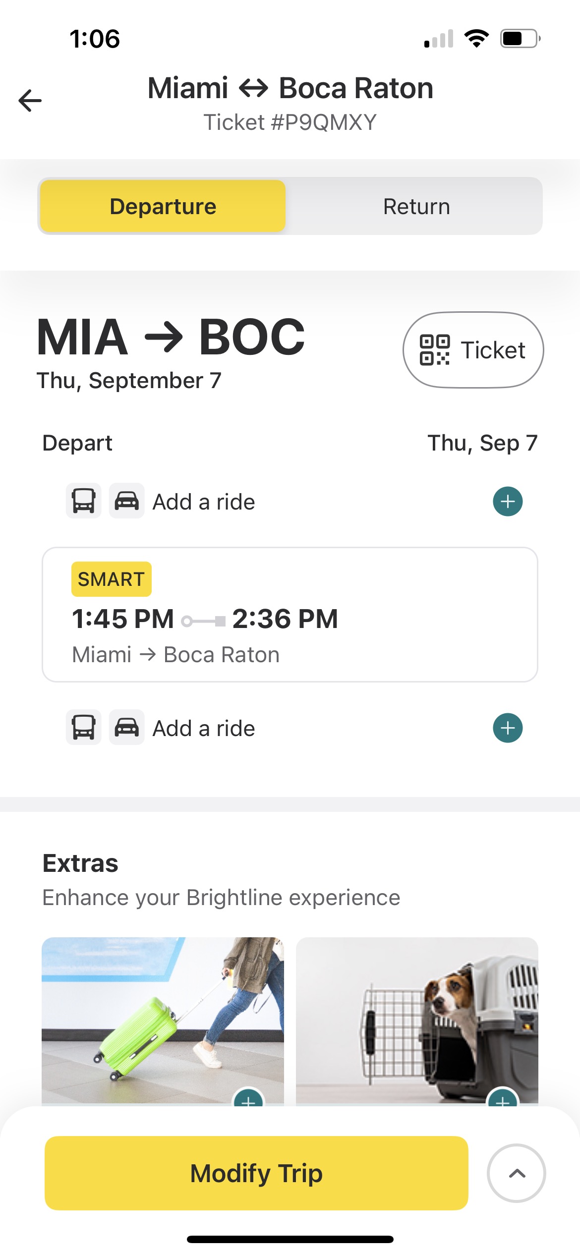 Modifying your reservation. – Brightline Help Center